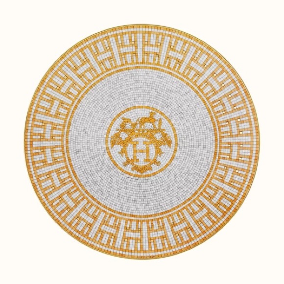 BRAND NEW Hermes Mosaique Au24 Gold Dessert Plate - Picture 13 of 14